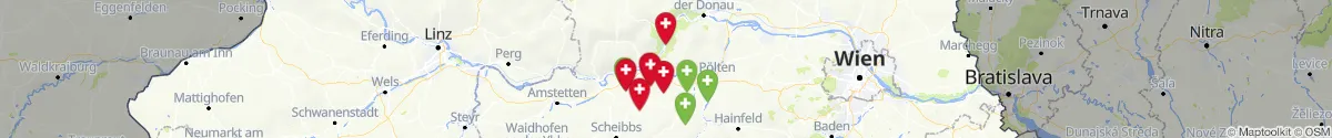 Kartenansicht für Apotheken-Notdienste in der Nähe von Schönbühel-Aggsbach (Melk, Niederösterreich)